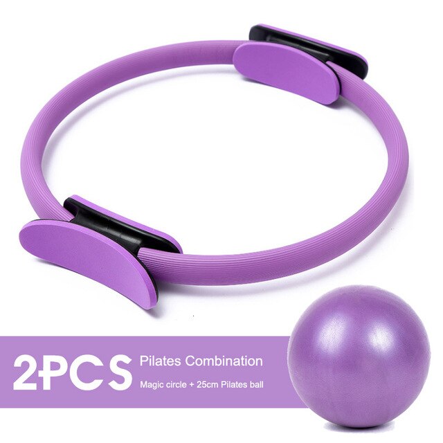5Pcs Yoga Bal Magische Ring Pilates Circle Oefening Apparatuur Afslanken Workout Fitness Training Professionele Vrouwen Fitness: 2PCS-Purple