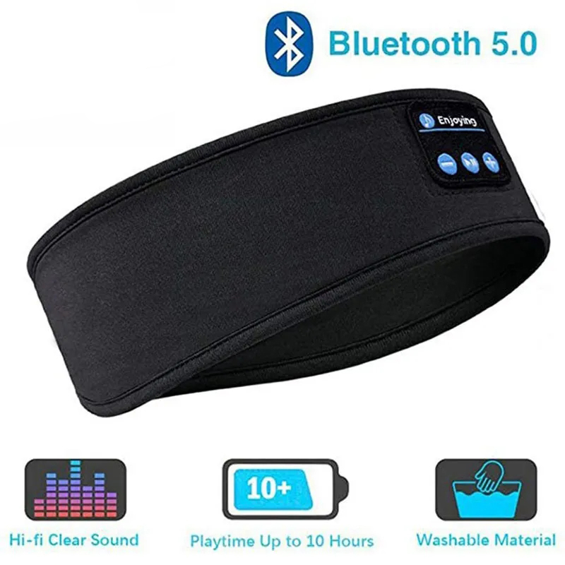 Bluetooth Sleeping Headphone Eye Mask Sleep Headphones Music Sport Bluetooth Headband Soft Elastic Comfortable Wireless Earphone