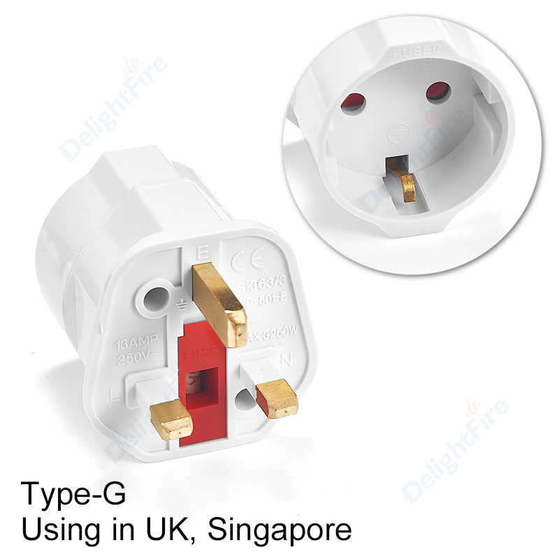 UK Plug Adapter Korea KR Euro European EU To UK British Travel Adapter 3Pin Plug Type G EU AC Converter Socket Power Adaptor: Type 13