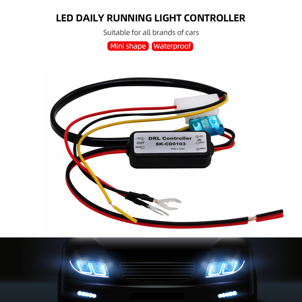 Auto DRL Controller Auto LED Tagfahrlicht Relais Kabelbaum Dimmer Ein/Aus 12-18V Nebelscheinwerfer Controller