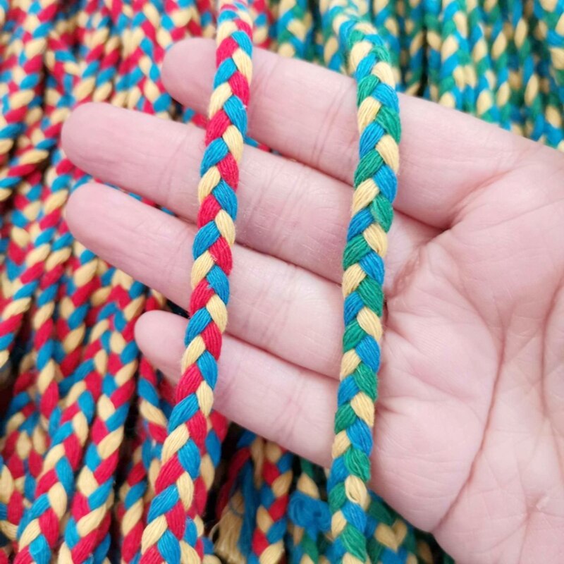 7mm Three-strand Thick Twisted Cotton Cord Clothes Bag Decorative Braid Rope For DIY Craft Handmade Accessories Home Decoration