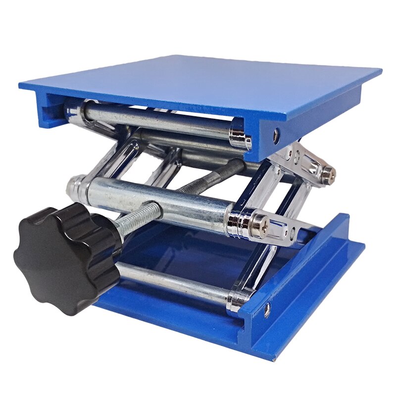 4X4'' Aluminum Manual Lab Jack lift Optical Sliding stage blue Lifting platform Manual Vertical Translation Stage