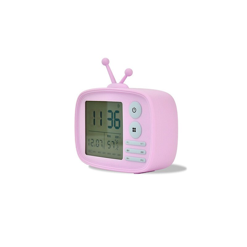 Originality Intelligence Led Digital Alarm Clock Usb Charge Children Student Sound Control Voice Sunrise Alarm Clock Awaken Lamp: Violet
