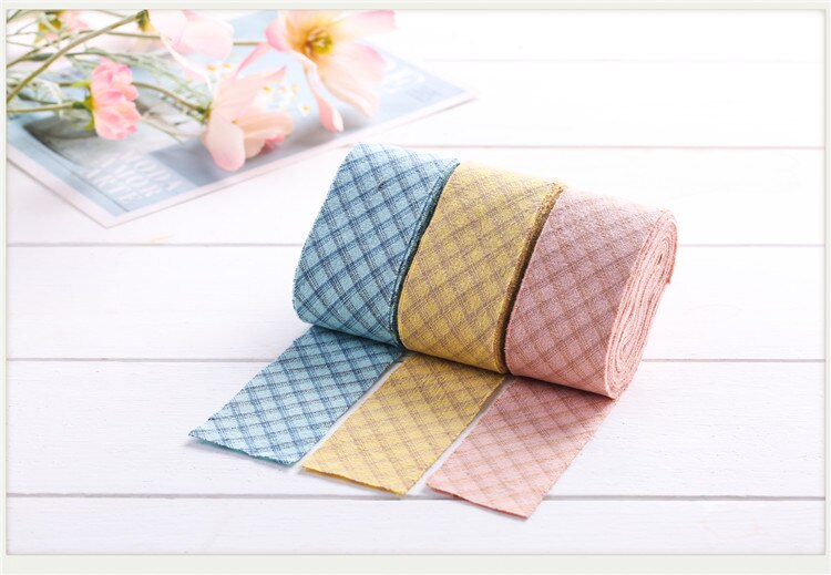 Ruban de bandes de reliure de biais de coton teint par fil de grille de 4 cm, accessoires de couture de coupe faits main de tissu de coton de Patchwork 5 M