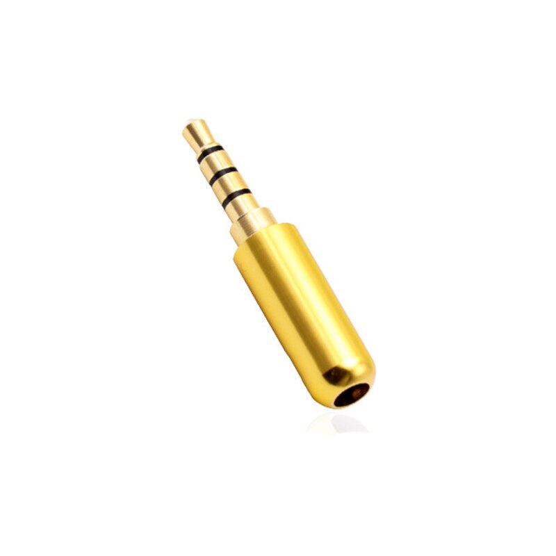 DIY Earphone 3.5mm 4 Pole Stereo Jack Gold Plated Headphone Repair Jack Adapter Metal Alloy Audio Wire Solder Connector: Gold / 1 Pcs