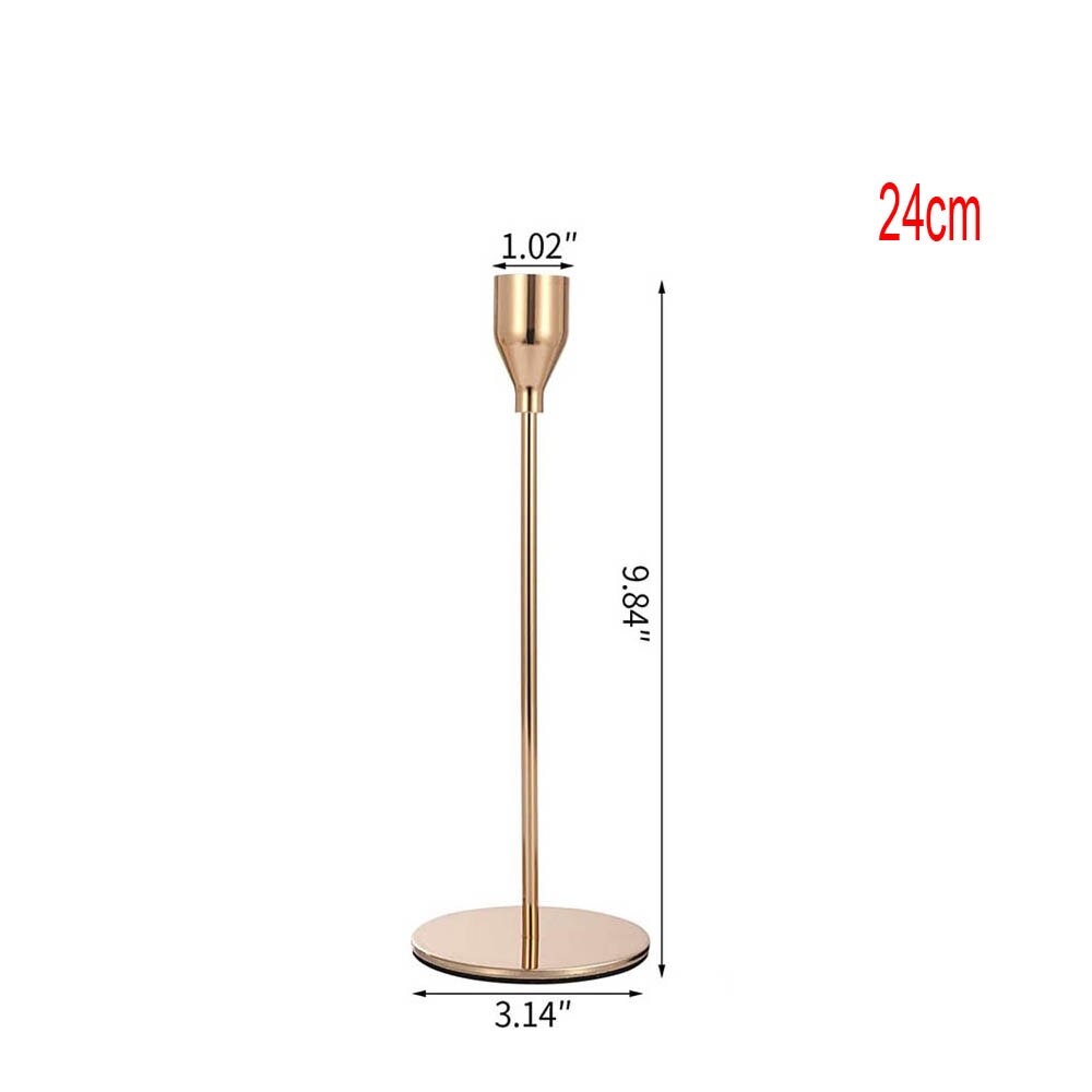 Gouden kaarsenhouder, kegelvormige kaarsenhouder, kaarsenhouder geschikt voor huisdecoratie, bruiloft, diner, feest, jubileumdecoratie: 24cm