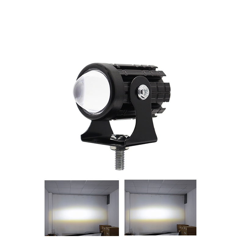 Phare LED pour Moto, Mini feu de conduite universel, projecteur double couleur, remorque de camion, accessoires de Moto tout-terrain: Gris foncé