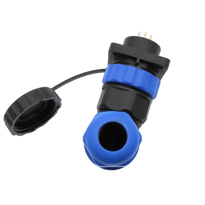 SP20 90 degree elbow waterproof connector 1/2/3/4/5/6/7/8/9/10/12/14Pin IP68 flange socket angle connectors