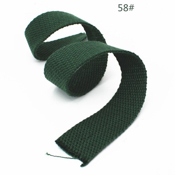 6M * 2.5 Cm Gekleurde Katoenen Dikke Vlakte Canvas Gordel Backpack Strap Bagage Accessoires Tas Maken Naaien Diy huisdier Aangelijnd: 58  dark green