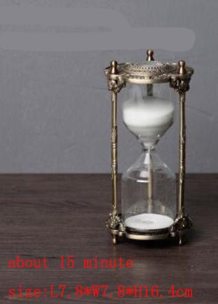 Europæisk timeglas timer 15/30 min. ur sand metal + glas dekorativt sand timeglas sand sand timer til borddekoration: 2 15 min