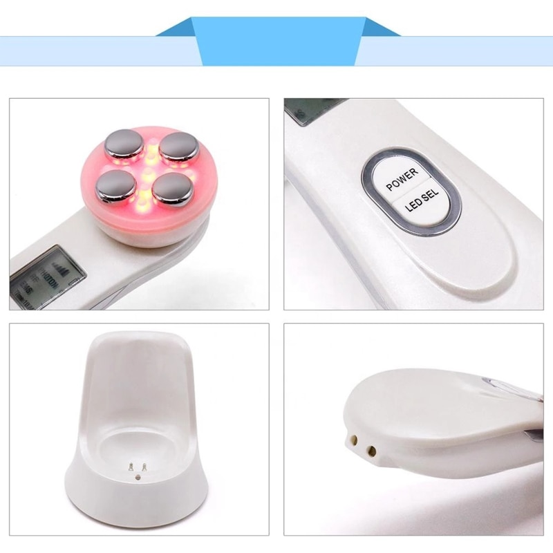 RF Radio Frequency Thermage Face Lifting device 5 in 1 LED Photon Galvanic Spa EMS Mesotherapy Electroporation Facial Massager