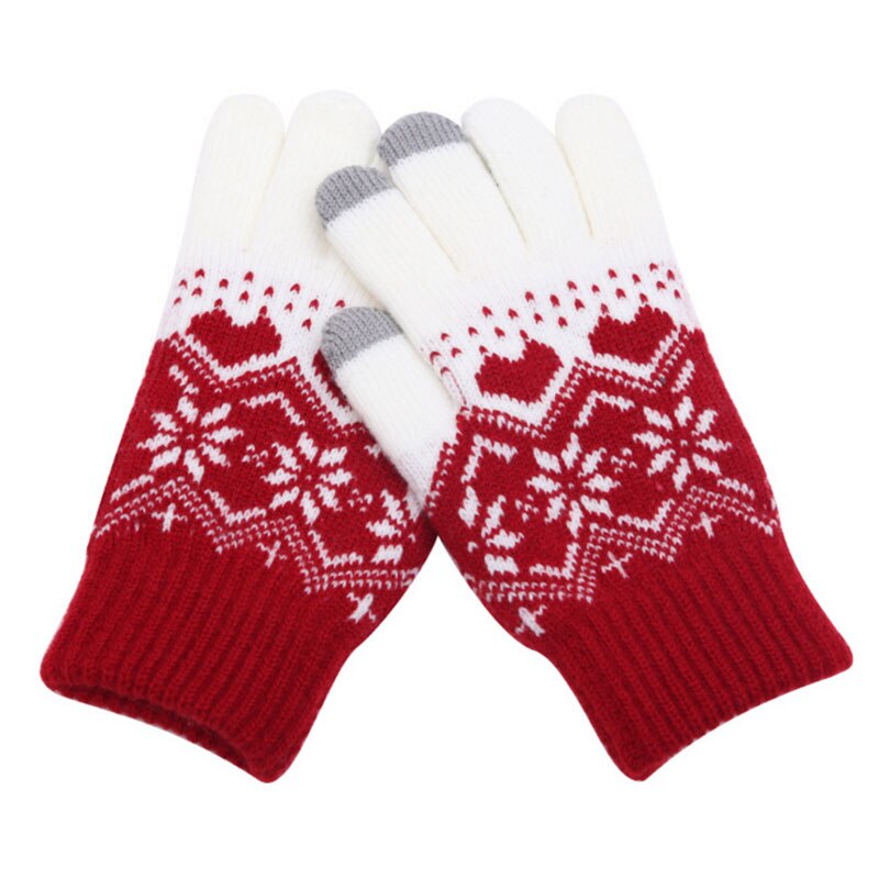 Volledige vinger Jacquard Handschoenen kind Volwassen vrouw Mannen Touch Screen Handschoenen Gebreide Handschoenen Winter Herfst Warm ST10