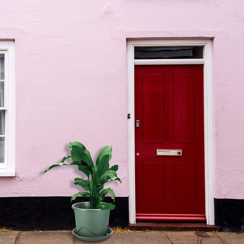 Planten plastic bloempotten, kleine planten bloempotten, kwekerij bloempotten met drainage gaten en trays , 8 stuks