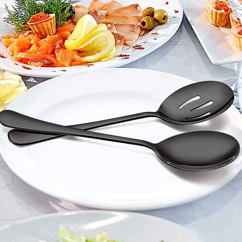 Serving Stainless Steel Buffet Catering Party Banquet Serving Spoons Forks Set Serving Spoons and Forks Set