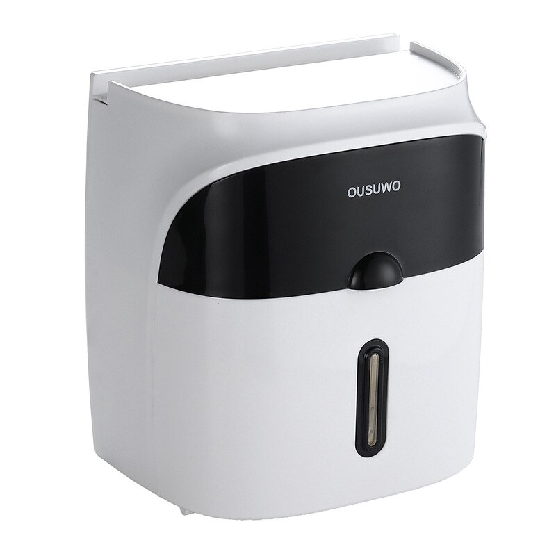 Draagbare Toiletpapier Houders Dubbele Wc Wandcloset Papierrol Stand Case Buis Opbergdoos Thuis Badkamer Accessoires Set: Black