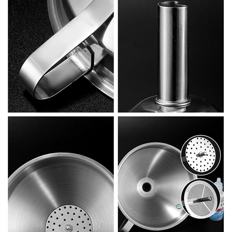 Rvs Trechter Keuken Accessorie Gereedschap Keuken Olie Vloeistof Trechter Met Afneembare Filter Breed Olie Bier Koffie Water Mou