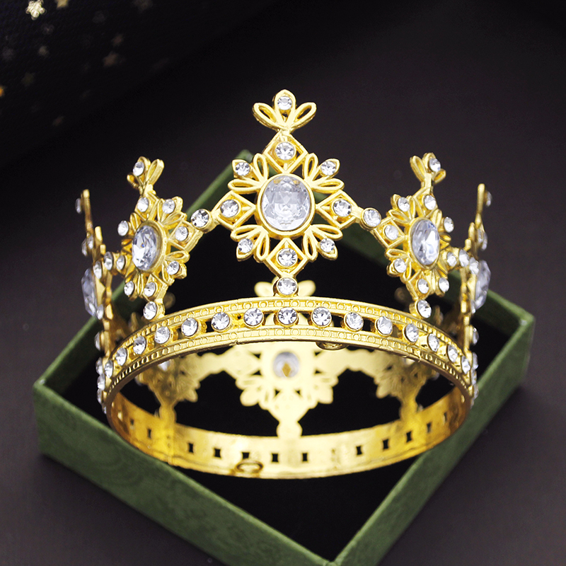 Party Prom Verjaardagstaart Kroon Kleine Tiara's voor Pop Groen Roze Diadeem Bruids Bruiloft Haar Sieraden Tiara's Hoofdornamenten: Licht Geel Goud Kleur