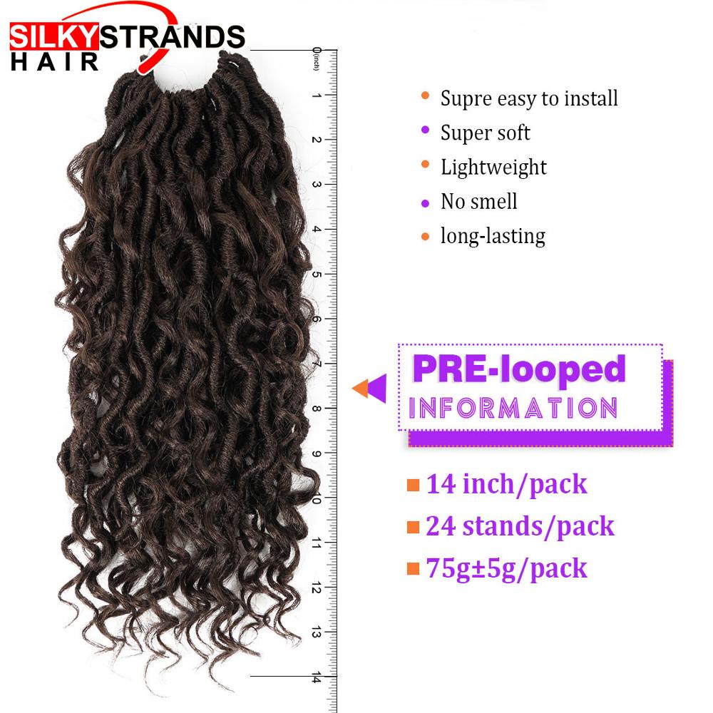 Afro Synthetic Curly Twist Hair Ombre Goddess Locs Crochet Hair Extensions Locks Crochet Braids For Black Women 24 Strands