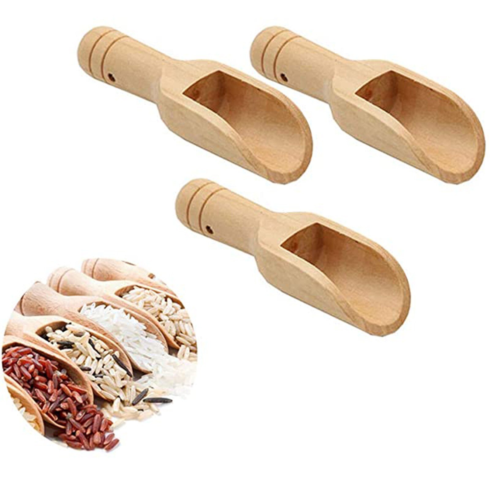 3PC Mini Wooden Spoon Seasoning Wooden Spoon Is Knotless And Durable FFT