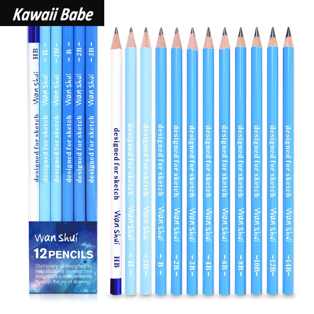 24/38pcs Sketch Pencil Set Sketching Drawing Kit Wood Pencil Pencil Bags School Students Art Supplies: 12 pcs Sketch pen