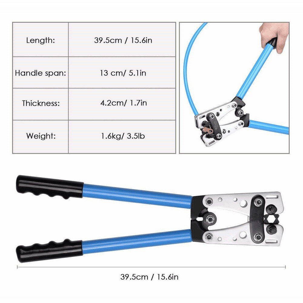 6-50 Mm Handmatige Koude Persing Terminal Tang Koper Aluminium Neus Kabel Krimptang HX-50B Krimptang Cable Cutter set