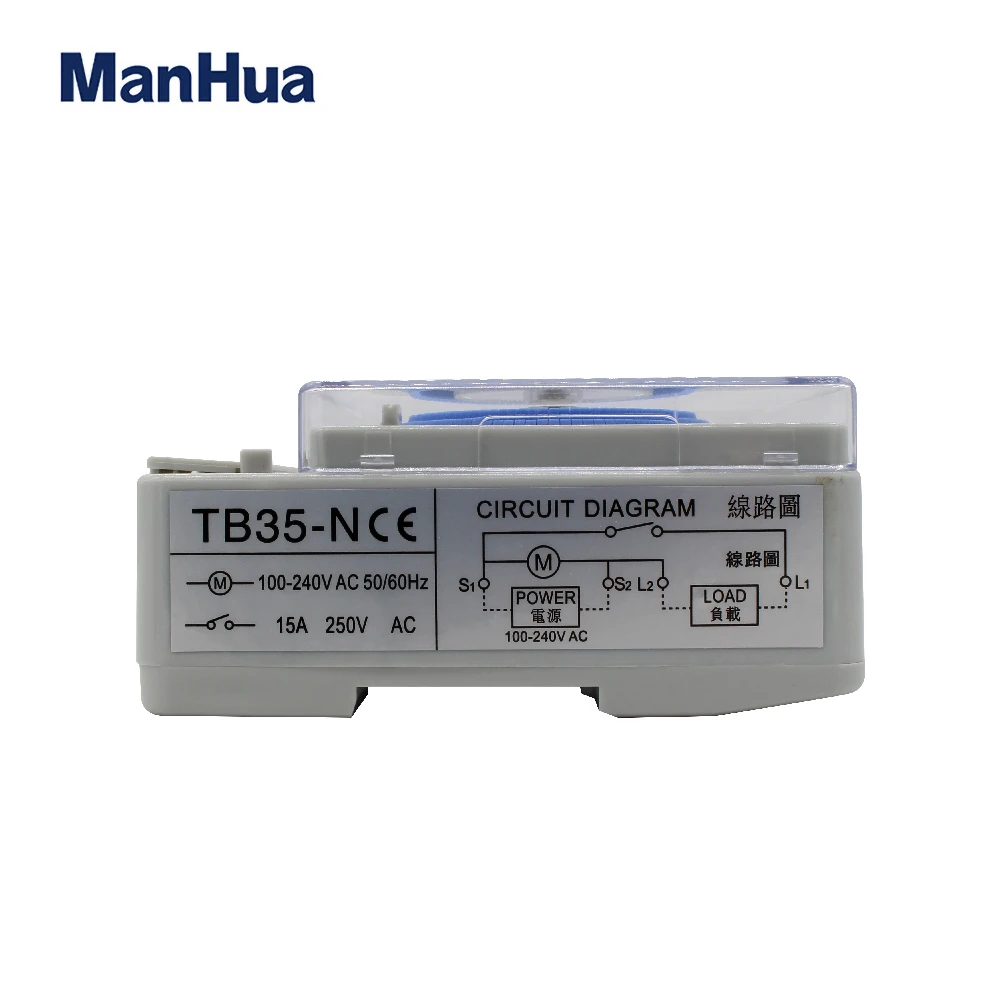 ManHua TB35N 100-240V 15A Din Rail Water Heater Programmable Timer switch Time Controller Mechanical Timer Switch
