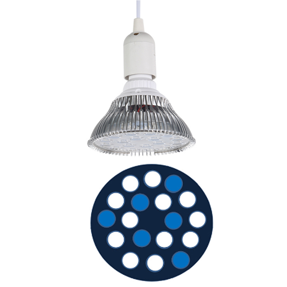 54W LED Reef Aquarium Lamp Full Spectrum PAR38 E27 Plants Grow Light for Nano Fresh Water Fish Tanks: S18G-E27 Wire