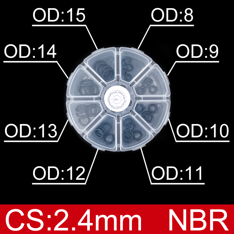 Boxed nitril siliconen rubber O-ring reparatieset kraan afdichting klep waterdichte machine oliebestendige pakking combinatie kit-.-: Roze