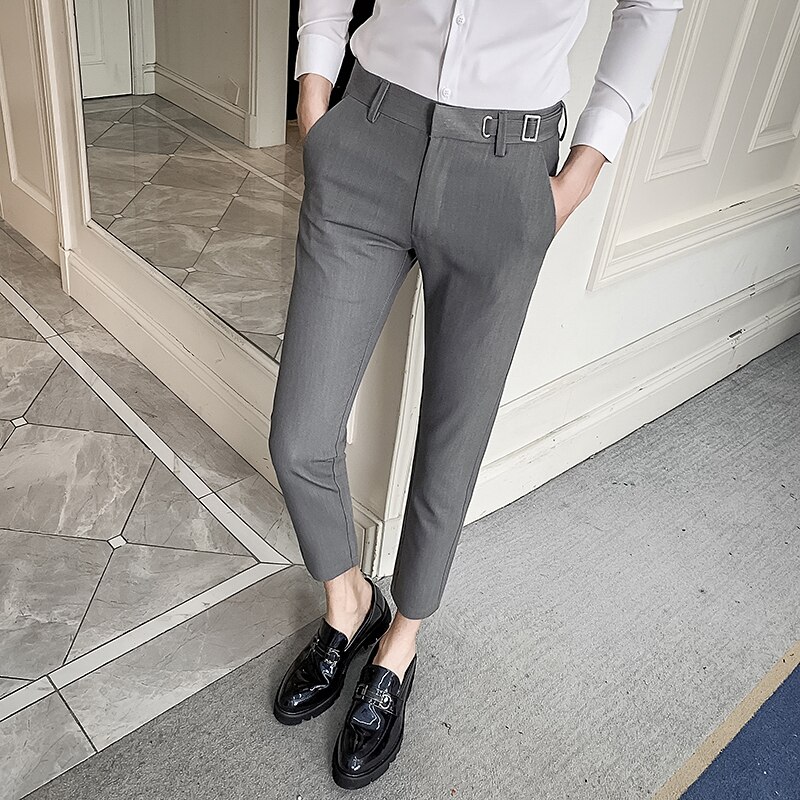Lente Mannen Pak Broek Mode Toevallige Slim Fit Broek Mannen Streetwear Sociale Formele Broek Pantalon Kostuum