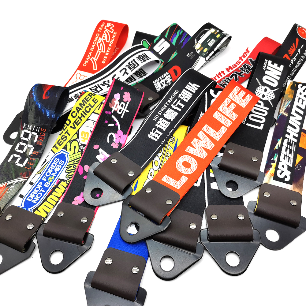 JDM Racing Culture colgante de coche correa de remolque cinturón cuerda de remolque cinta cuerda de remolque parachoques correa de remolque para NOS HKS accesorios iniciales D