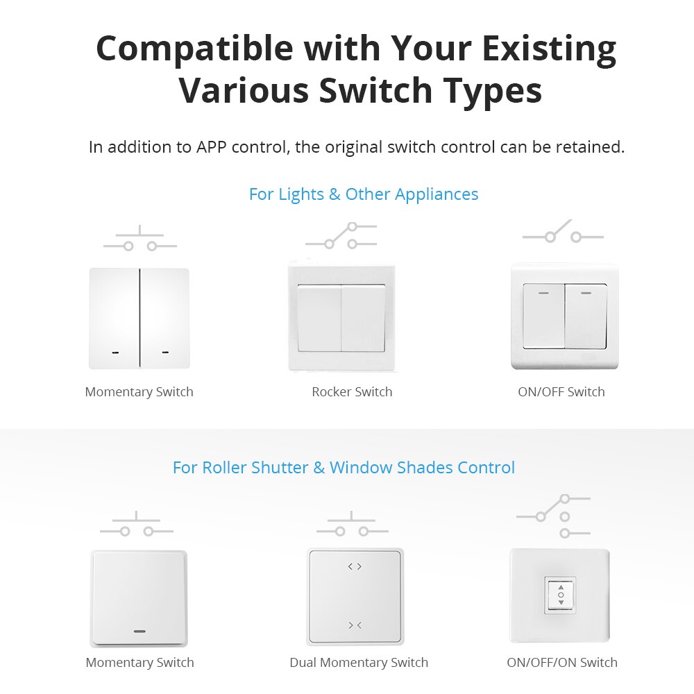 Itead SONOFF DualR3 2 Gang Dual Relay Module Wifi DIY MINI Smart Switch Power Metering eWeLink Control Alexa Google Smart Home
