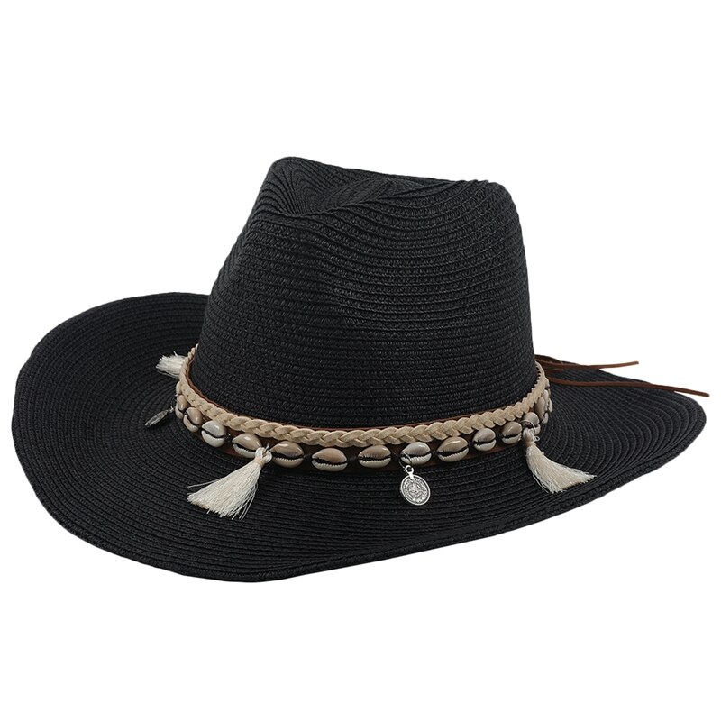 Skal tofsar cowgirl sommarhatt stråhatt för kvinno... – Vicedeal