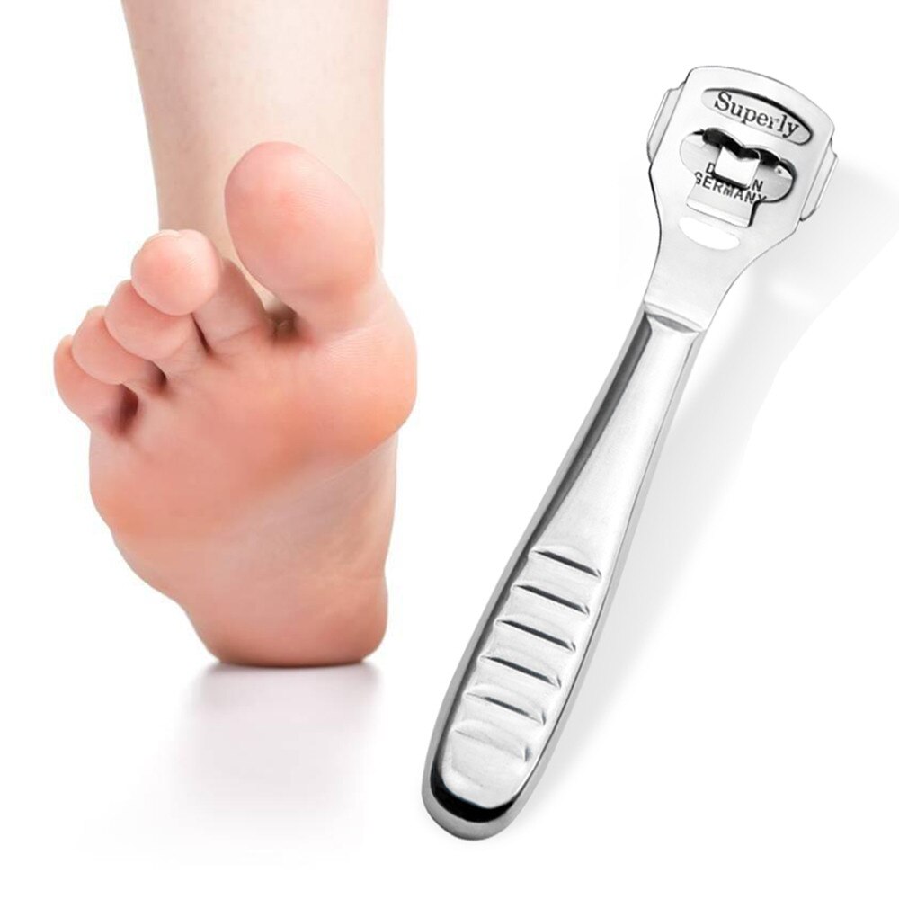 Stainless Steel Pedicure Tool CORN CALLOUS Foot CALLUS HARD DEAD SKIN REMOVER PLANER CUTTER SHAVER FOOT+10 BLADES Foot Care Tool