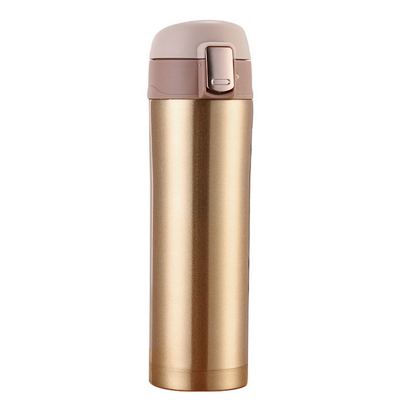 350/500ml Portable Thermos Stainless Steel Double Wall Thermal Bottle Travel Mug Vacuum Cup School Home Tea Coffee Drink Cup: 500ml gold