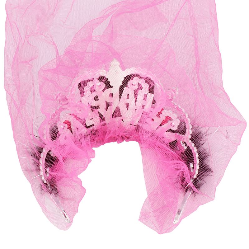 Bruid Om Crown Tiara Kant Sluier Veer Haar Hoepel Meisje Bachelor Night Party Voordat Bruiloft Decor Accessoires