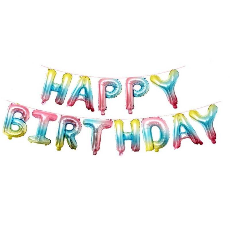 Fargerik gratulerer med dagen bunting bannere 1st bursdagsballonger fest blå rosa 16 tommers aluminiumsdekor folie bokstaver festrekvisita: Burgunder
