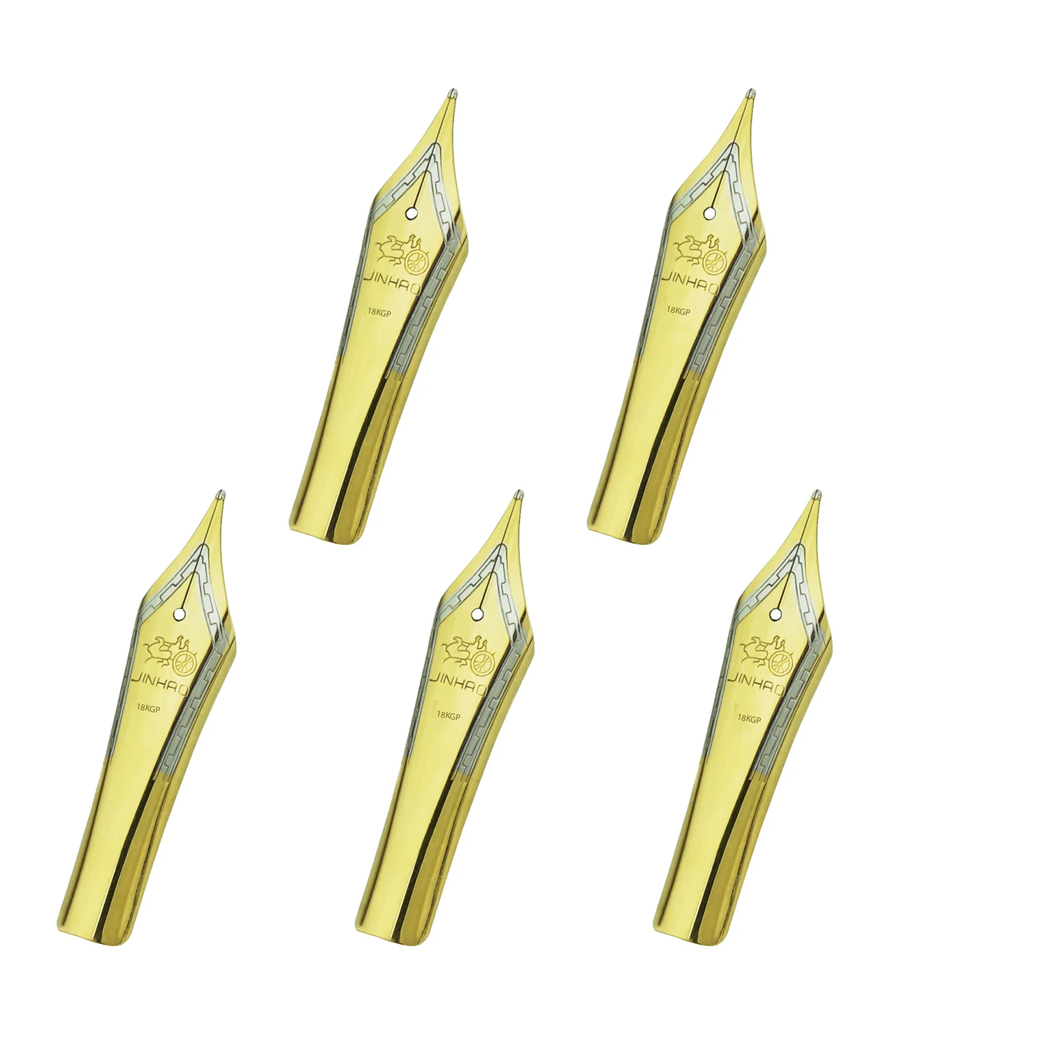 3PCS/ 5PCS Original Jinhao Fountain Pen Nibs #6 Nib Golden/Silver EF F M Size for Jinhao 100, 450, 159, 750, Double Dragon Pens: light green