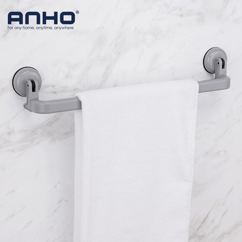 Aftagelig sugekop håndklædeholder genanvendelig vandtæt papirholder badeværelse opbevaringshylde vægmonteret sæbeskål: Grå håndklædestativ