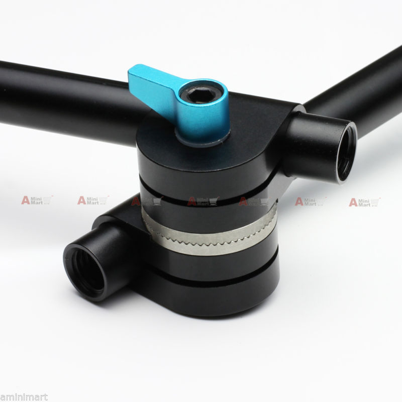15mm Rod Clamp DSLR Rig 360 Degree Swivel Extension Arm Rail Block fr 15mm Rod System Follow Focus Movie Camera Matte Box EVF