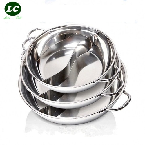 Cooking pot 26-36cm inox pot 2grid soup stainless steel Fondue Pot Coup pot Cookware