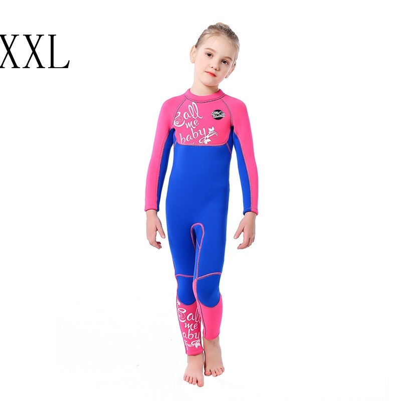 Kinderen meisjes badpak zwemmen kinderen lange mouwen eendelig zonnescherm thermisch 3mm badpak zwemmen duiken surfpak