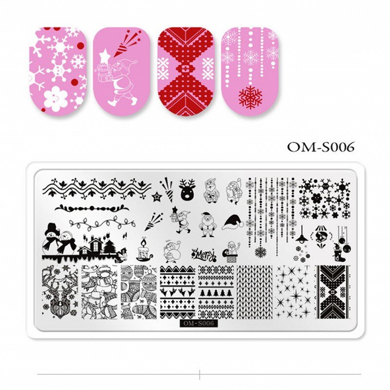 1Pcs Halloween Nail Stamping Plates Pumpkin SPider Pattern Plate Christmas Snowflake Santa Nail Art Image Stamp Templates OMS112: 6