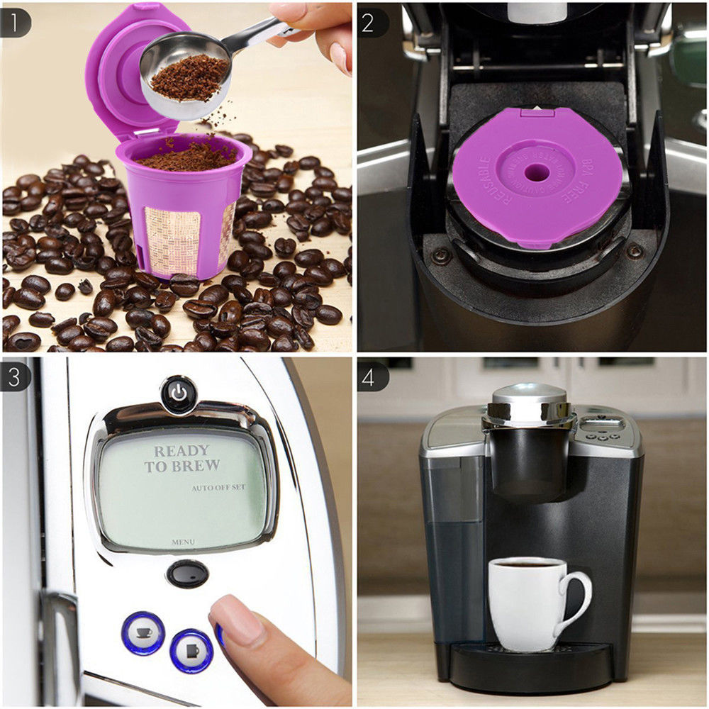 Keurig – capsules de café rechargeables, filtre k-cup réutilisable pour 2.0 et 1.0 brasseurs, tasse K réutilisable pour machine Keurig k-carafe doseur