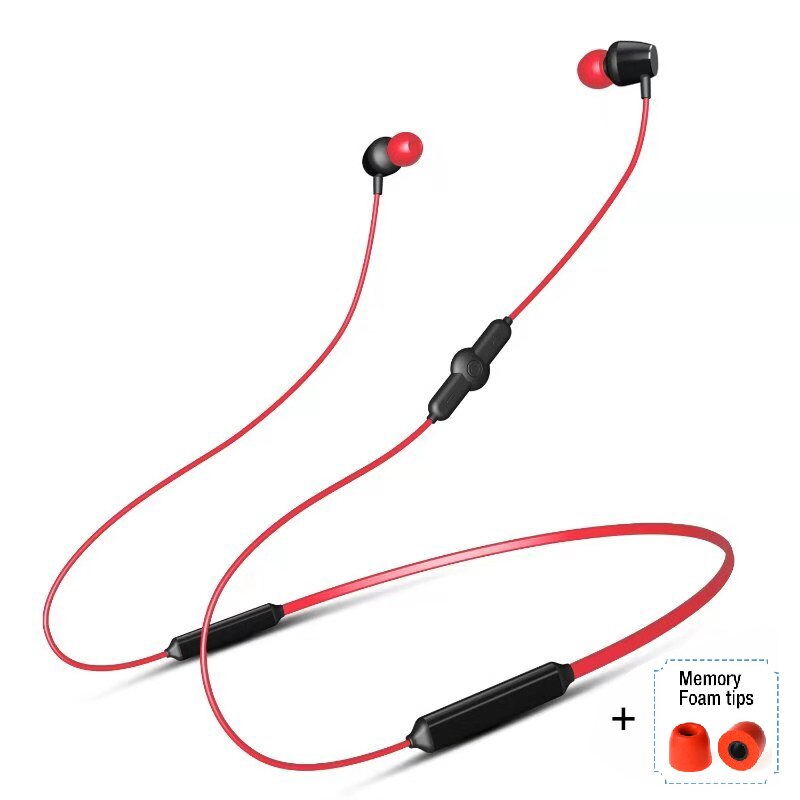 LYMOC Q5 Bluetooth Earphones Sport Wireless Headphone 48Hrs Talktime Neckband Stereo Headsets Running for iPhone Xiaomi Huawei: Red memory tips