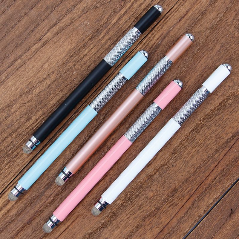 2 In 1 Multifunction Fine Point Touch Screen Metal Capacitive Stylus Pen For iPhone iPad Smart Phone CellPhone Tablet PC