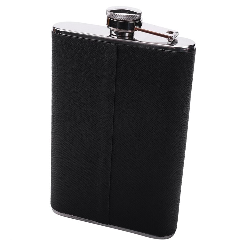 Stainless Steel 8 oz Hip Flask Built-in Collapsible 2 Oz Shot Glass Flask Funnel - Everything You Need to Pour Shots on the Go