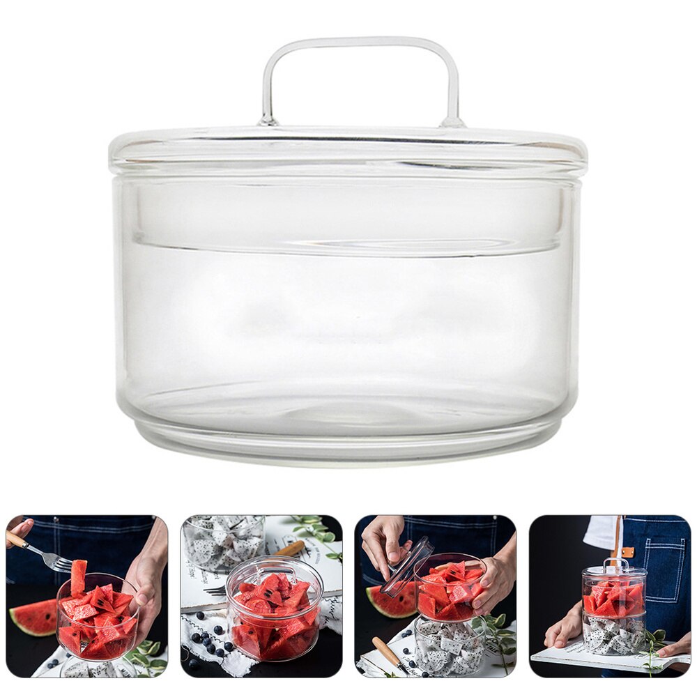 1 Set of Transparent Fruit Bowl Glass Salad Serving Bowl Transparent Bowl