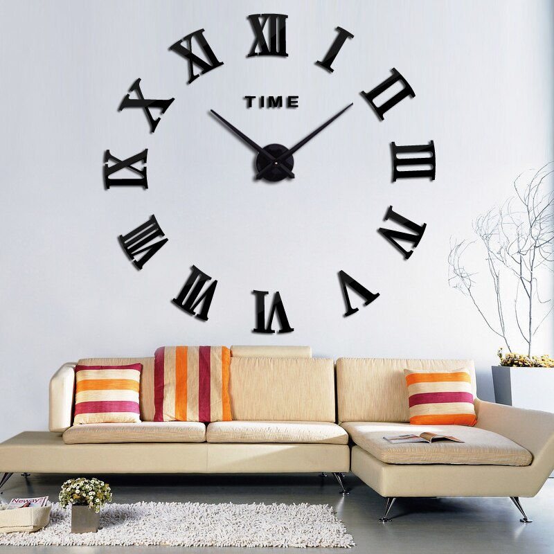 Echt Digitale Spiegel Große Wanduhr Moderne Wohnzimmer Quarz Metall Uhr Freies Hause Dekoration