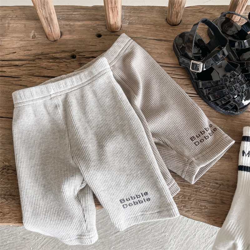 Pantaloncini elastici con stampa lettere per neonate estive 1-6 anni pantaloncini skinny morbidi per bambini