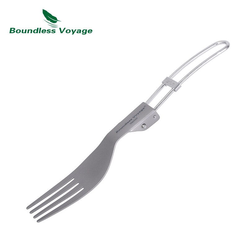 Grenzeloze Voyage Camping Servies Titanium Bestek Vouwen Lepel Vork Spork Eetstokjes Outdoor Picknick Draagbare Bestek Set: fork